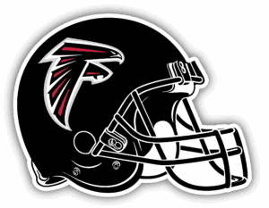 Atlanta Falcons football helmet with team logo.