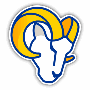 Stylized ram's head logo with yellow horns.