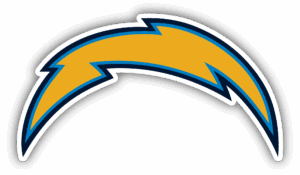 A stylized yellow lightning bolt with a blue outline on a black background.
