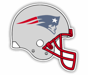New England Patriots football helmet with team logo.