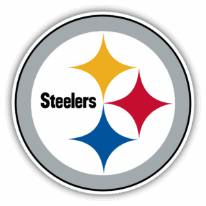 Logo of the Pittsburgh Steelers football team with colored stars.